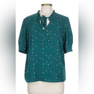 Cece Teal Floral Women's Top